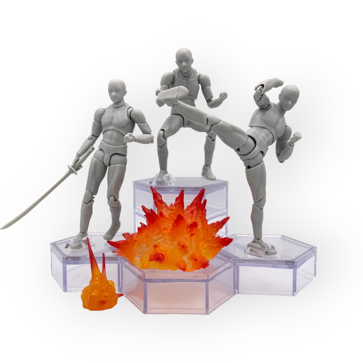 Luna Series: Starter Kit - 6 Risers, 3 Peg-Free Footstands, and 1 Grid - 1/12 Scale