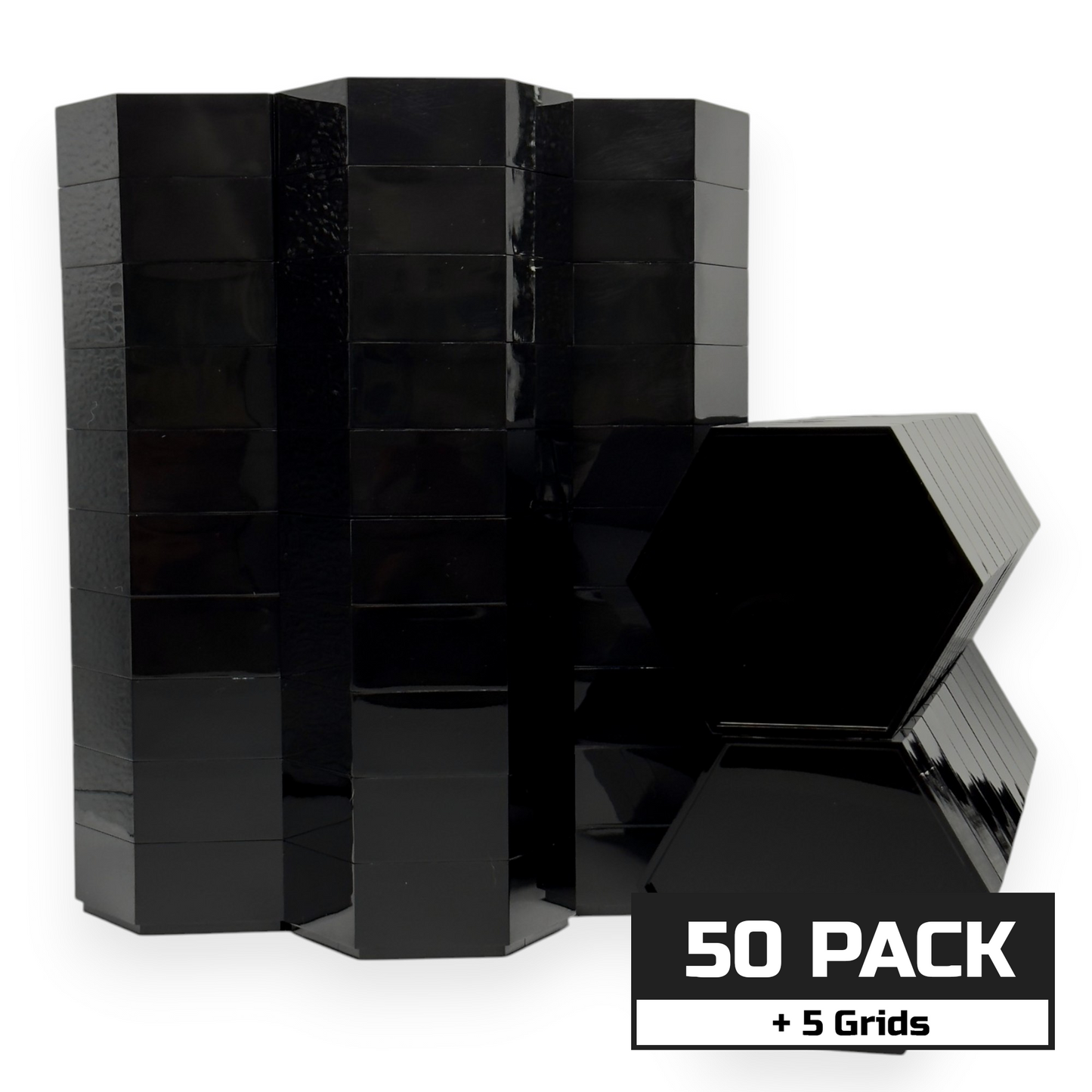 Luna Series: Hexagon Risers - Multi Pack - Grid Included - Designed for Figures 4in-7in