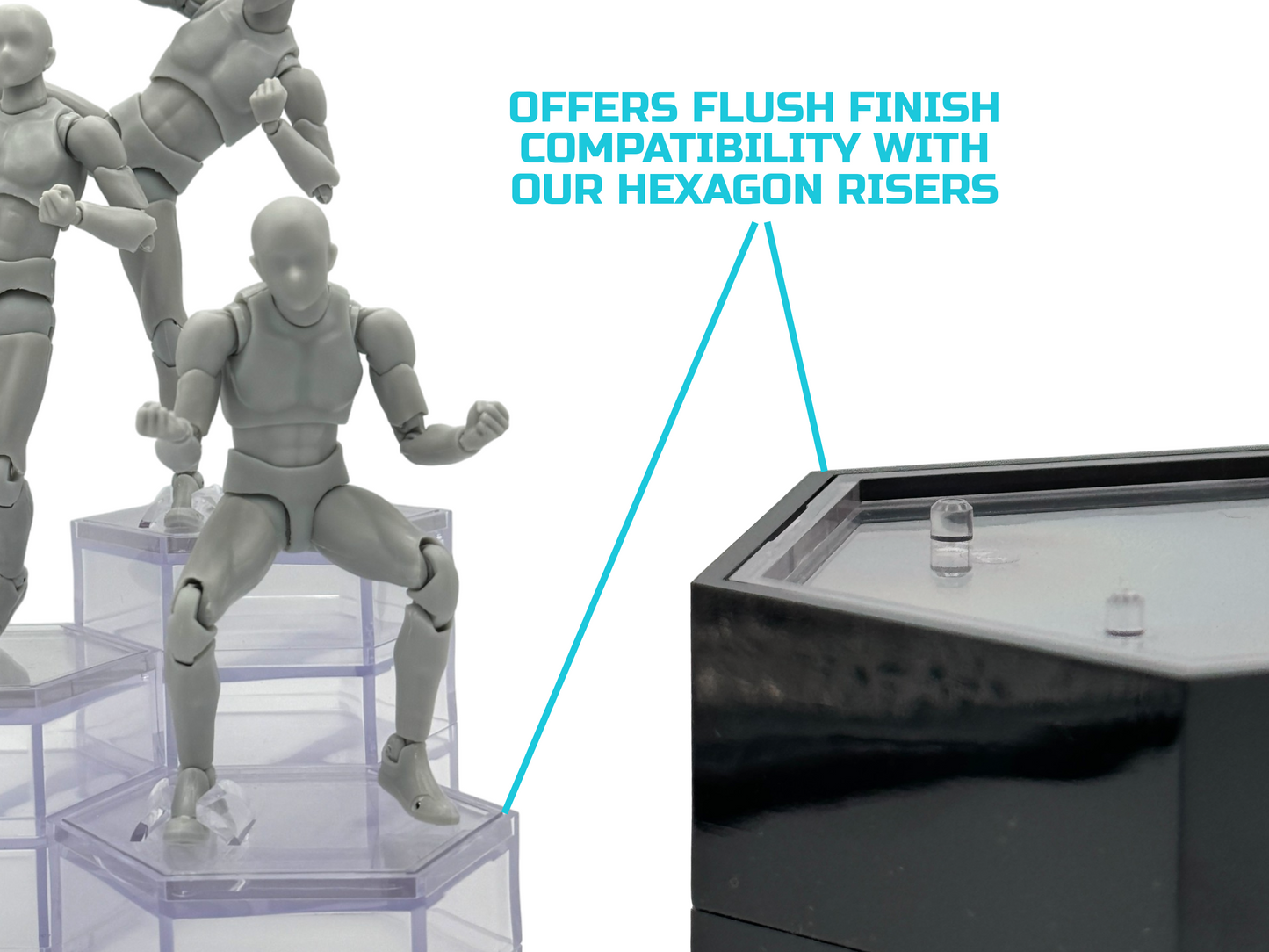 Luna Series: Peg-Free Footstands - 9 Pack - Clear - 1/12 Scale (Designed For 6in Figures)