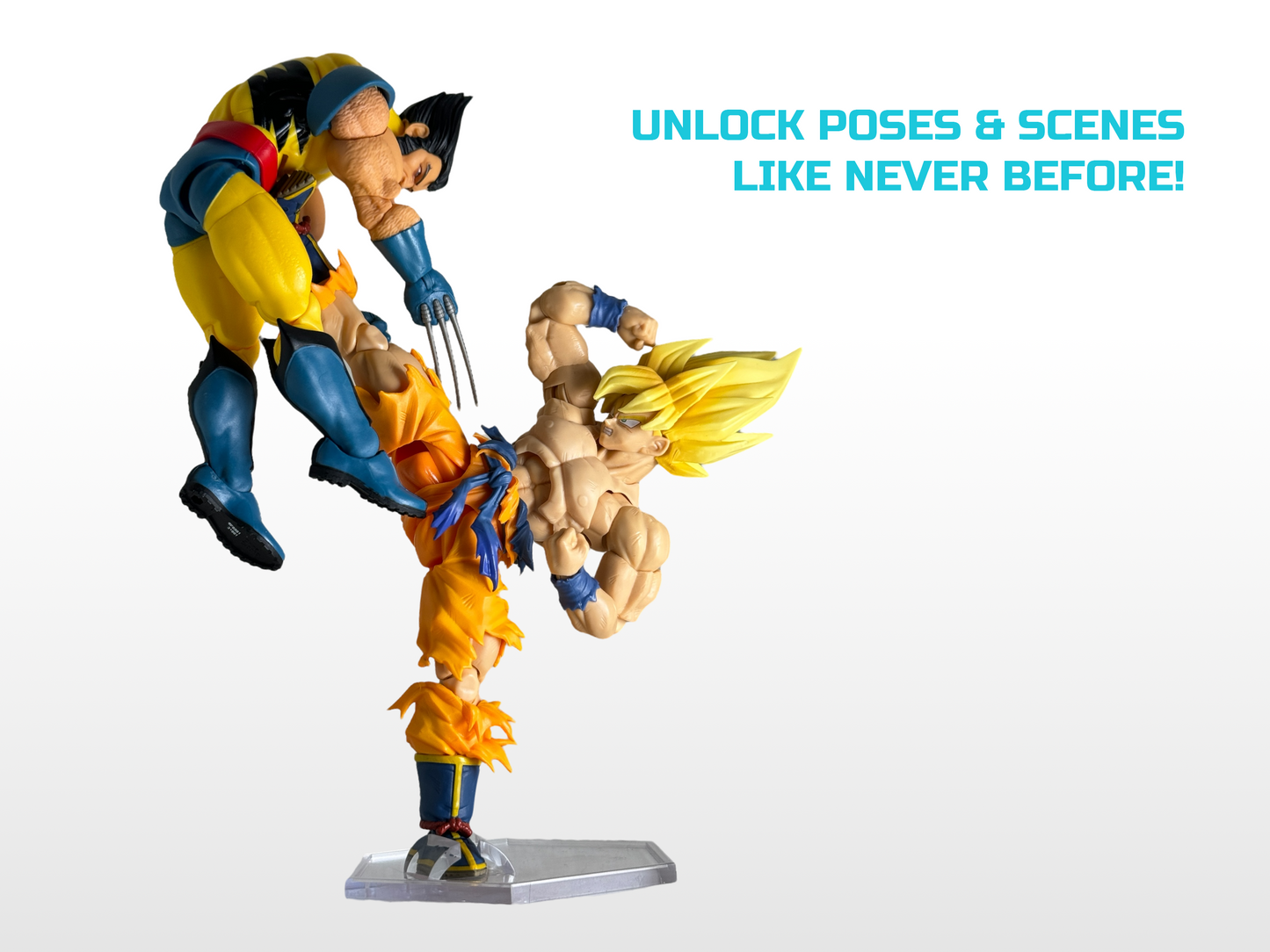 Luna Series: Peg-Free Footstands - 9 Pack - Clear - 1/12 Scale (Designed For 6in Figures)