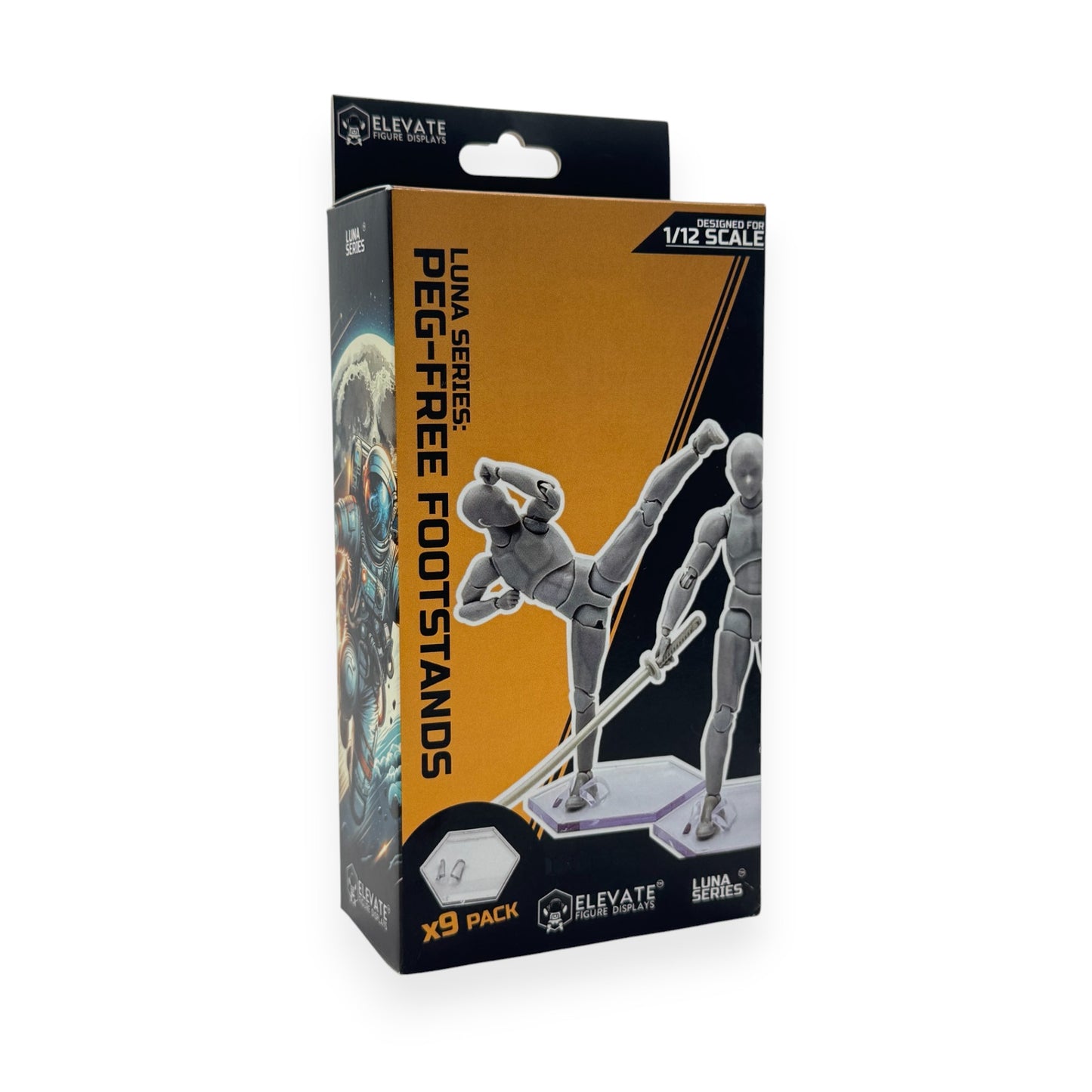 Luna Series: Peg-Free Footstands - 9 Pack - Clear - 1/12 Scale (Designed For 6in Figures)