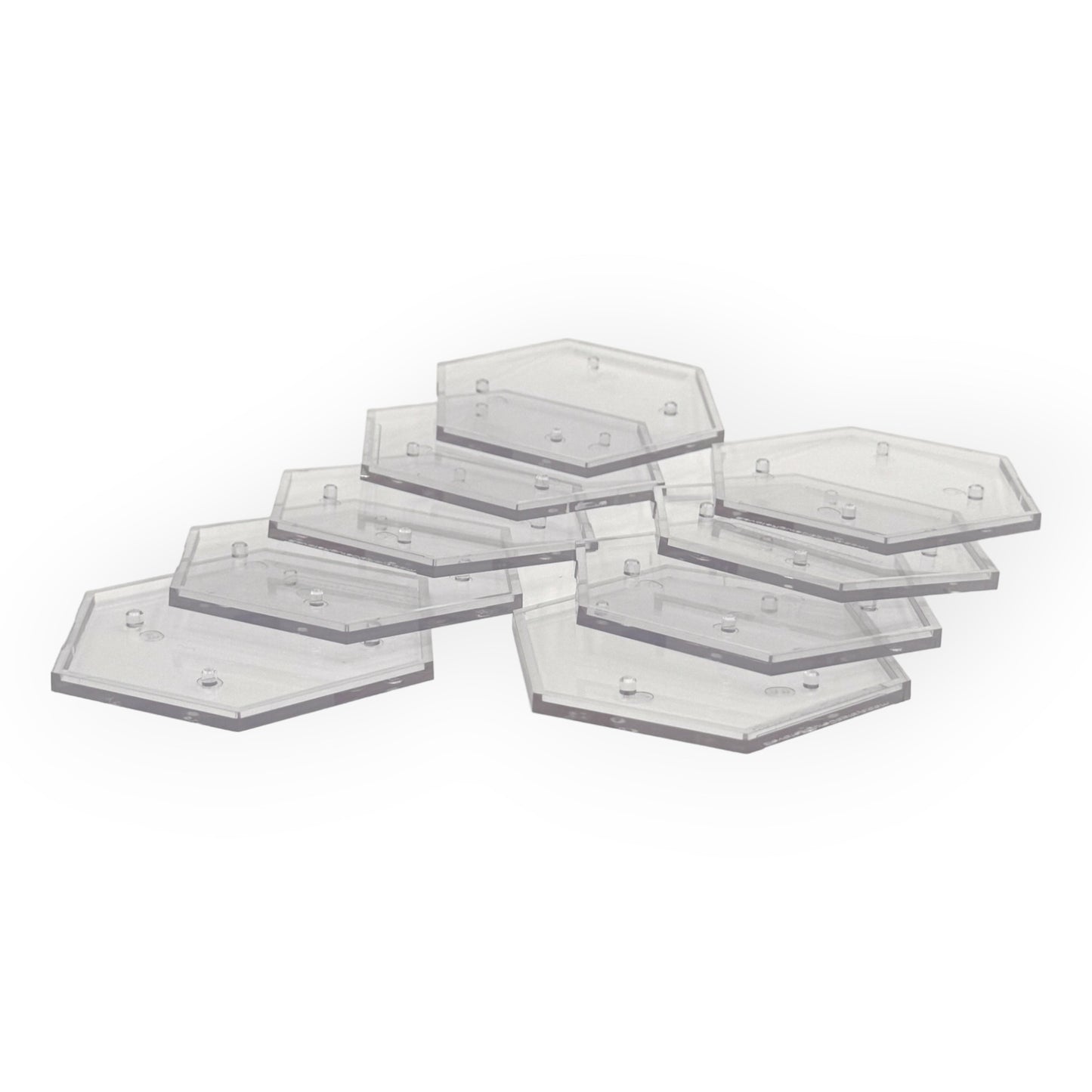 Luna Series: Traditional Peg Footstands - 9 Pack - Clear - 1/12 Scale