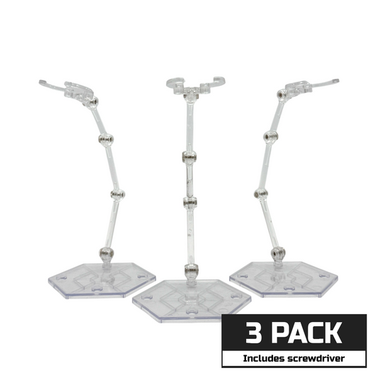 Luna Series: Flight Stands - 3 Pack - Screwdriver Included - Designed For Figures 4in-7in - Premium Posable Action Figure Stands