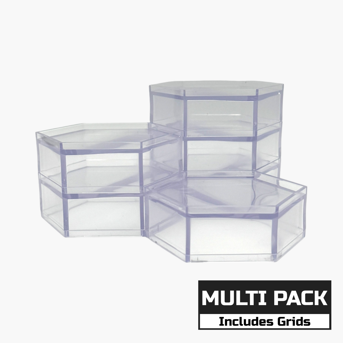 Luna Series: Hexagon Risers - Multi Pack - Grid Included - 1/12 Scale