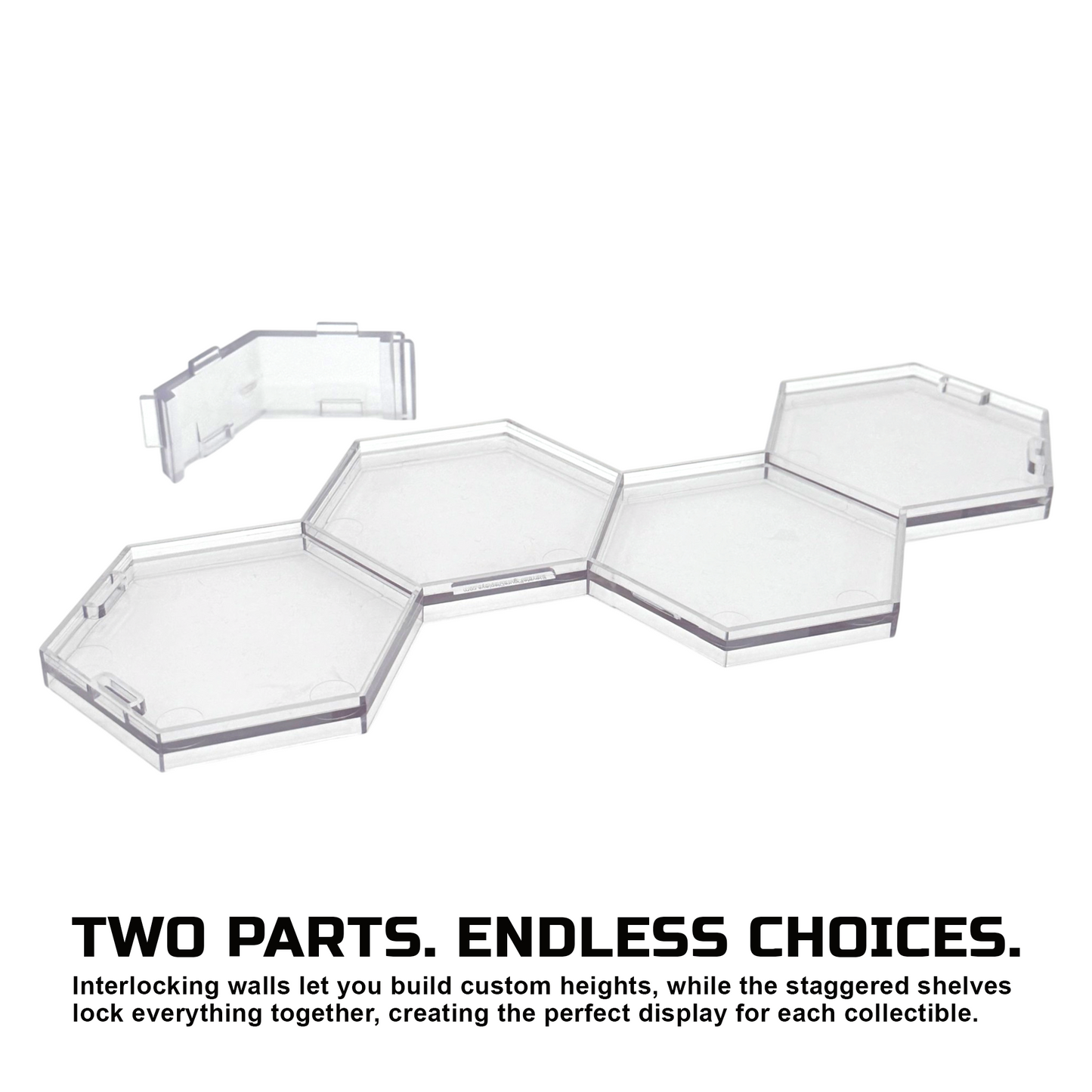 Luna Series: Tiered Riser - Multi-Pack - Clear - Action Figure Display Stand