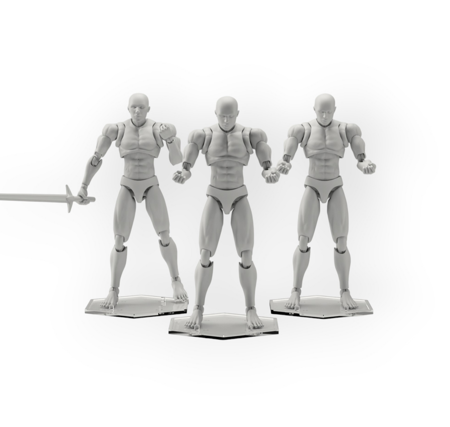 Luna Series: Traditional Peg Footstands - 9 Pack - Clear - 1/12 Scale