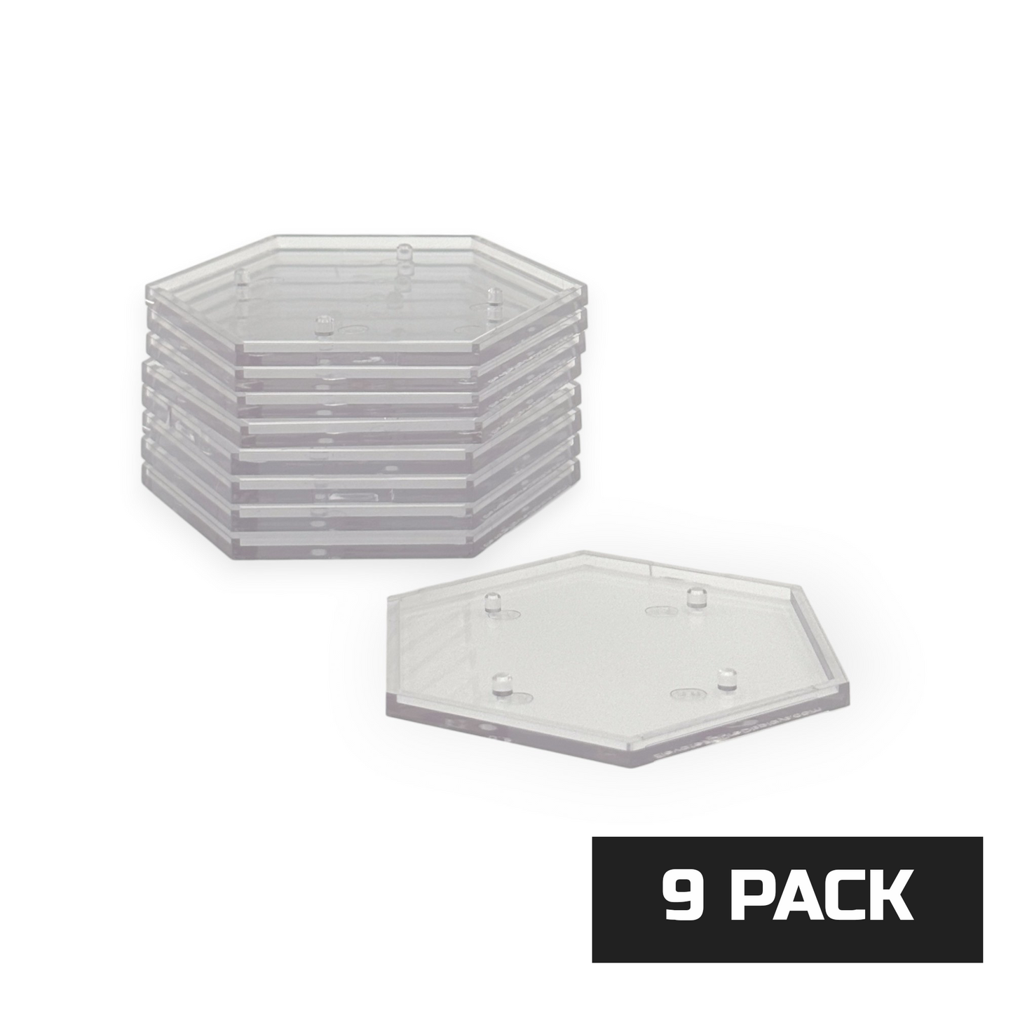 Luna Series: Traditional Peg Footstands - 9 Pack - Clear - 1/12 Scale