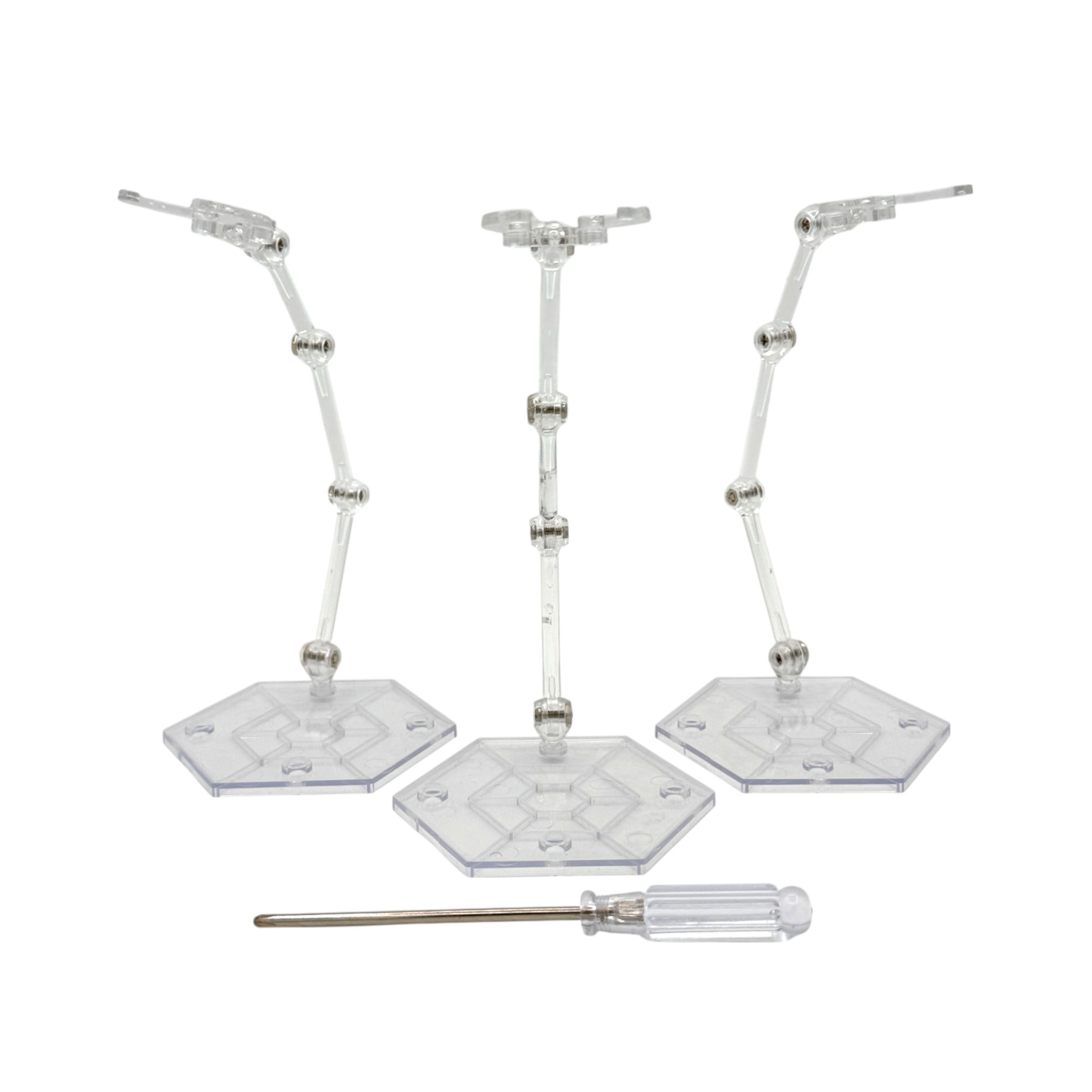 Luna Series: Flight Stands - 3 Pack - Screwdriver Included - Designed For Figures 4in-7in - Premium Posable Action Figure Stands