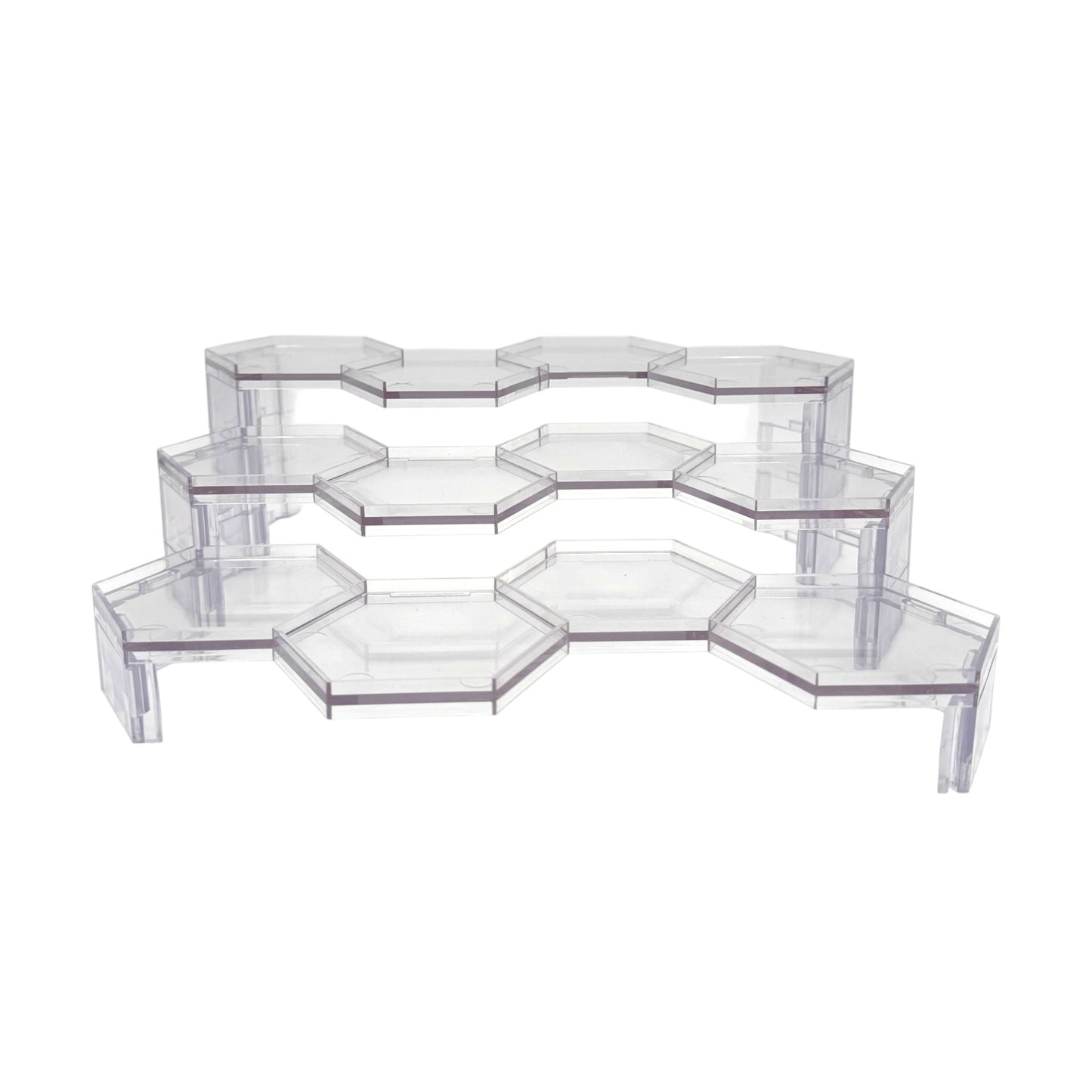 Luna Series: Tiered Riser - Multi-Pack - Clear - Action Figure Display Stand