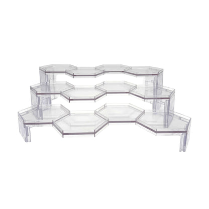 Luna Series: Tiered Riser - Multi-Pack - Clear - Action Figure Display Stand