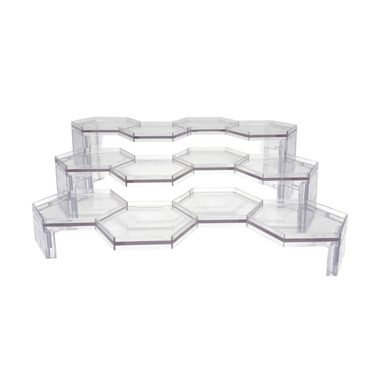 Luna Series: Tiered Riser - Multi-Pack - Clear - Action Figure Display Stand