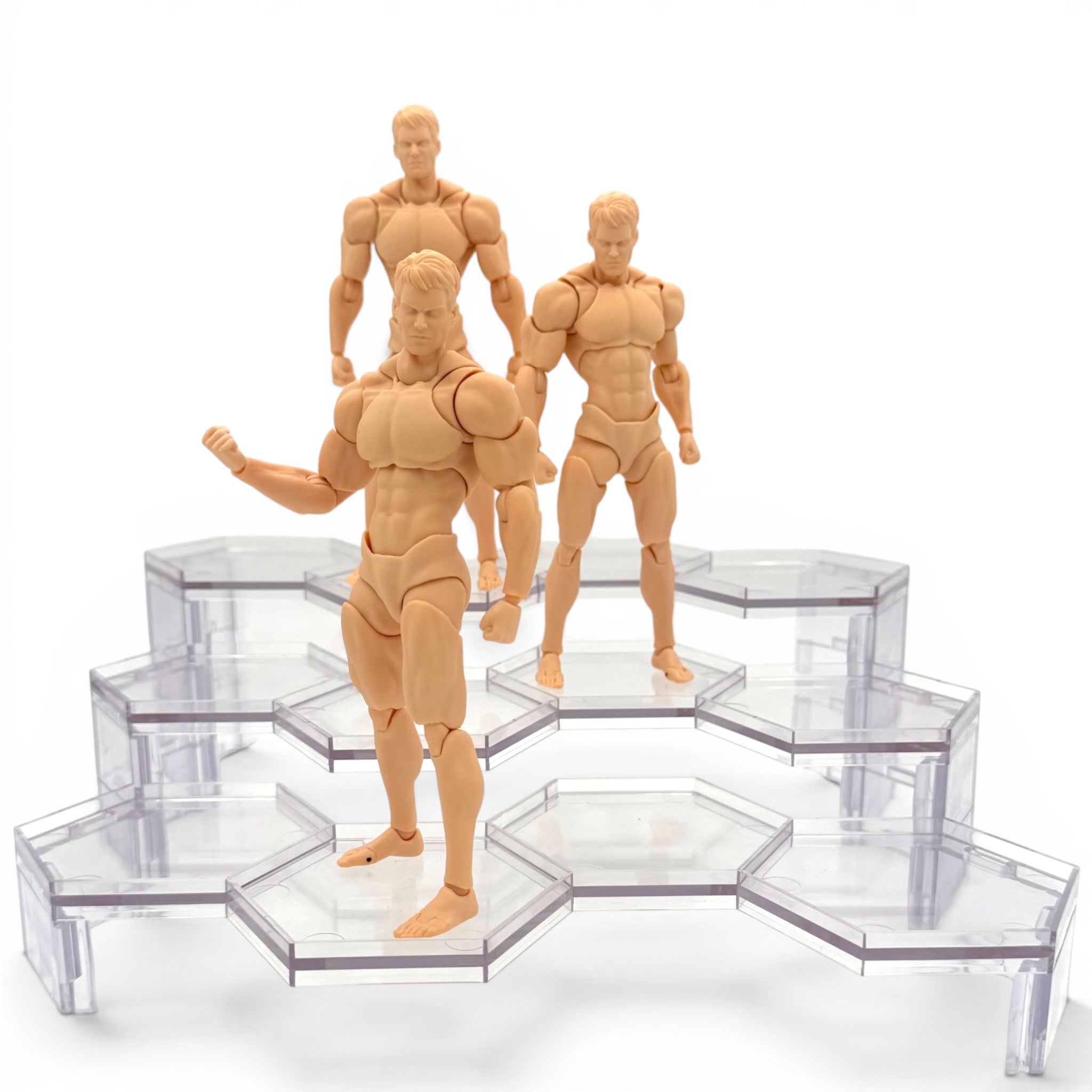 Luna Series: Tiered Riser - Multi-Pack - Clear - Action Figure Display Stand