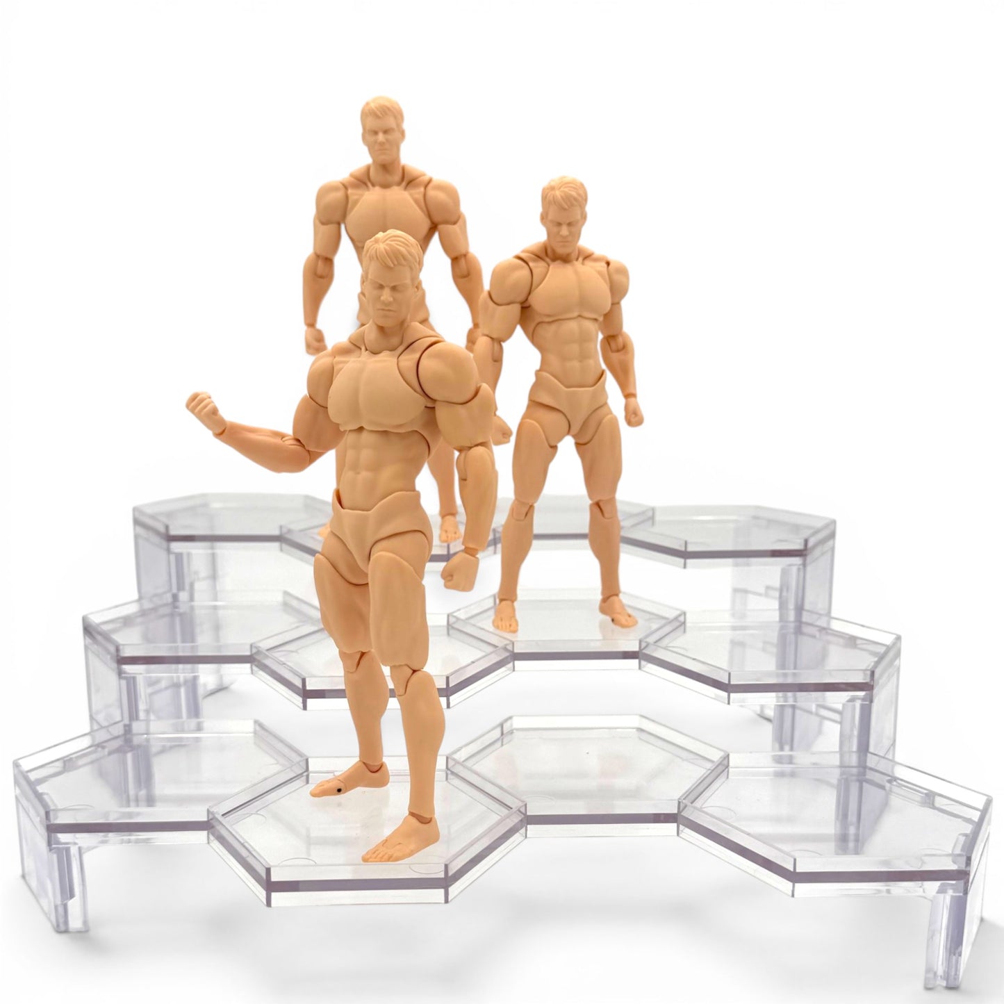 Luna Series: Tiered Riser - Multi-Pack - Clear - Action Figure Display Stand