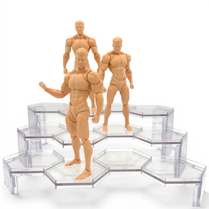 Luna Series: Tiered Riser - Multi-Pack - Clear - Action Figure Display Stand