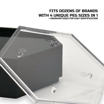 Luna Series: Multi-Sized Peg Footstands - Clear - Designed for Figures 4in-7in
