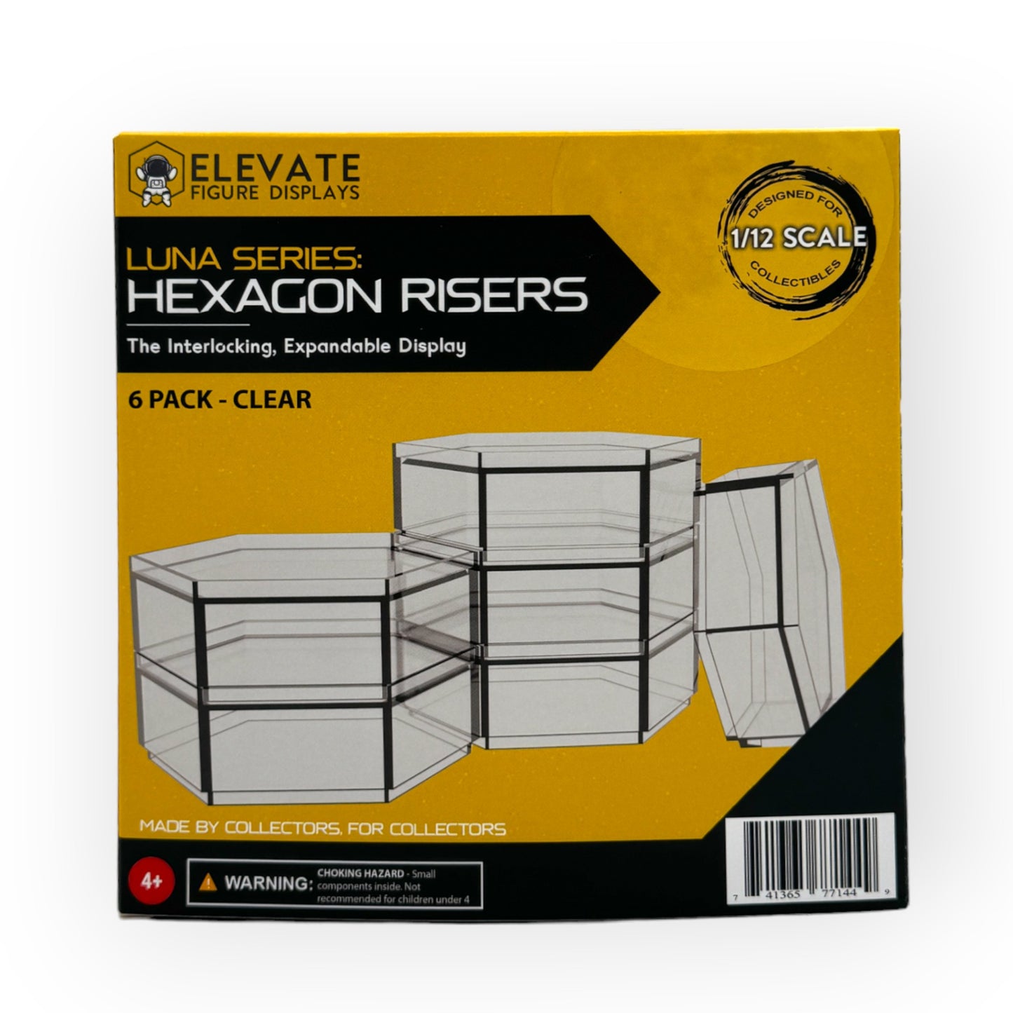 Luna Series: Hexagon Risers - 6 Pack - Grid Included - 1/12 Scale