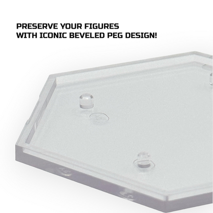 Luna Series: Multi-Sized Peg Footstands - Clear - Designed for Figures 4in-7in