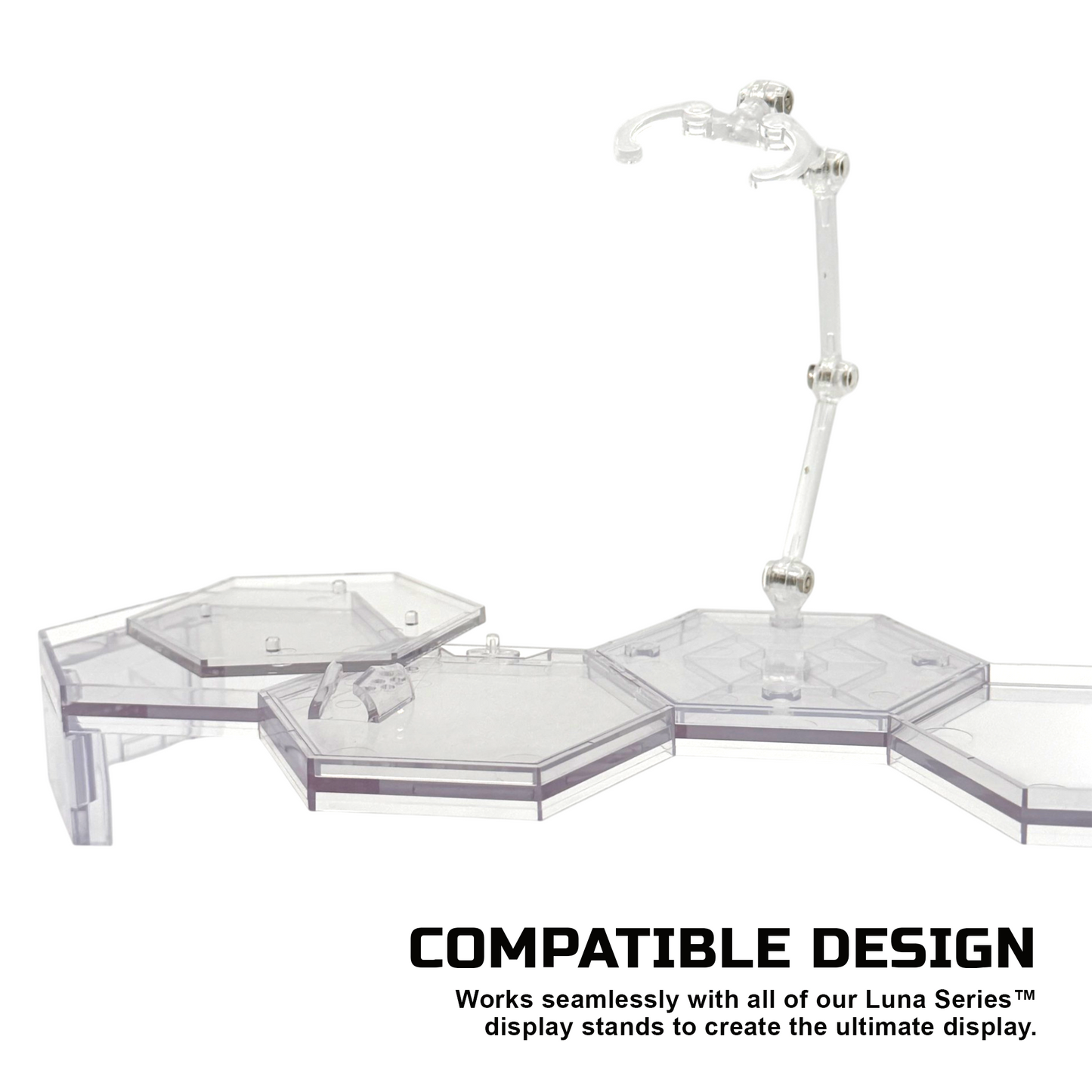 Luna Series: Tiered Riser - Multi-Pack - Clear - Action Figure Display Stand