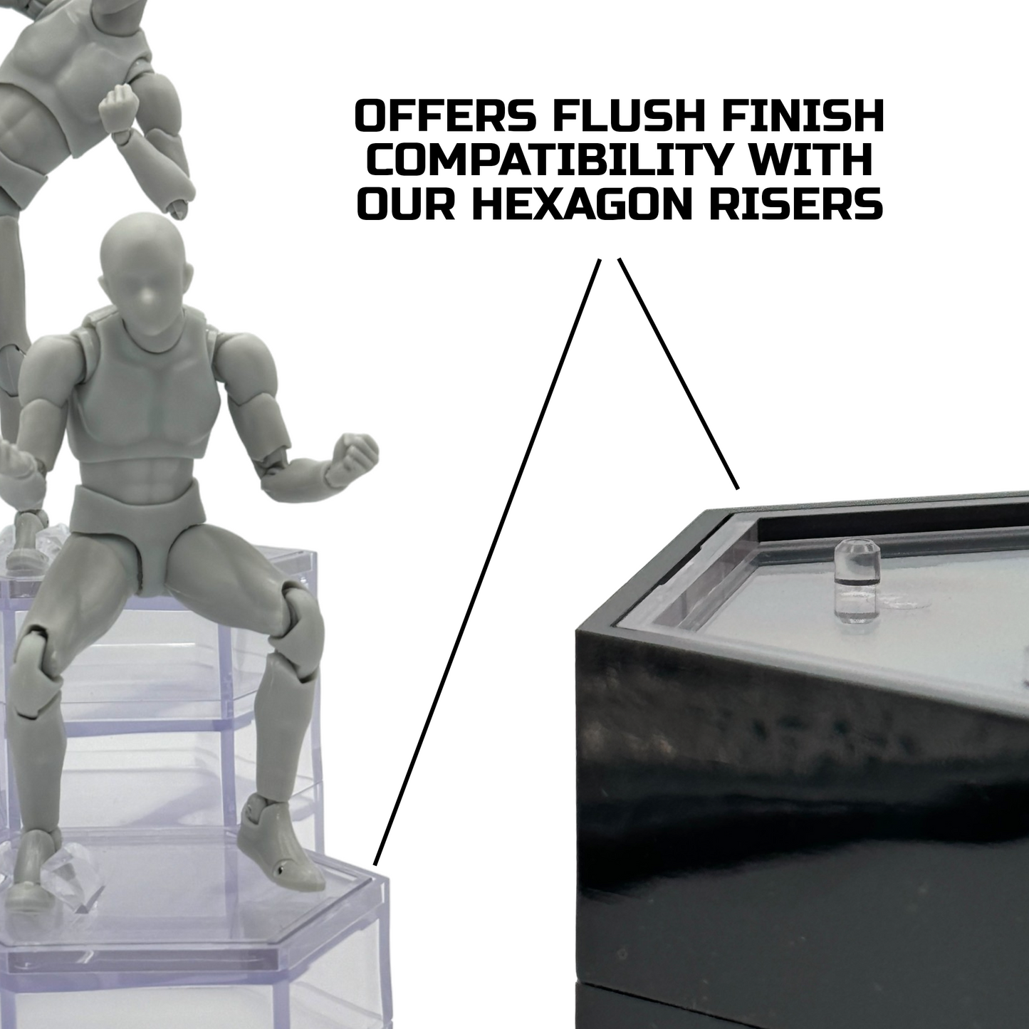 Luna Series: Peg-Free Footstands - Clear - 1/12 & 1/10 Scale (Designed For Figures 4in-7in)