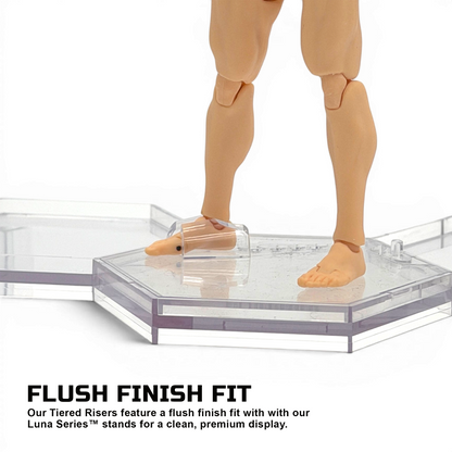 Luna Series: Tiered Riser - Multi-Pack - Clear - Action Figure Display Stand