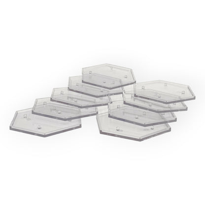 Luna Series: Multi-Sized Peg Footstands - Clear - Designed for Figures 4in-7in