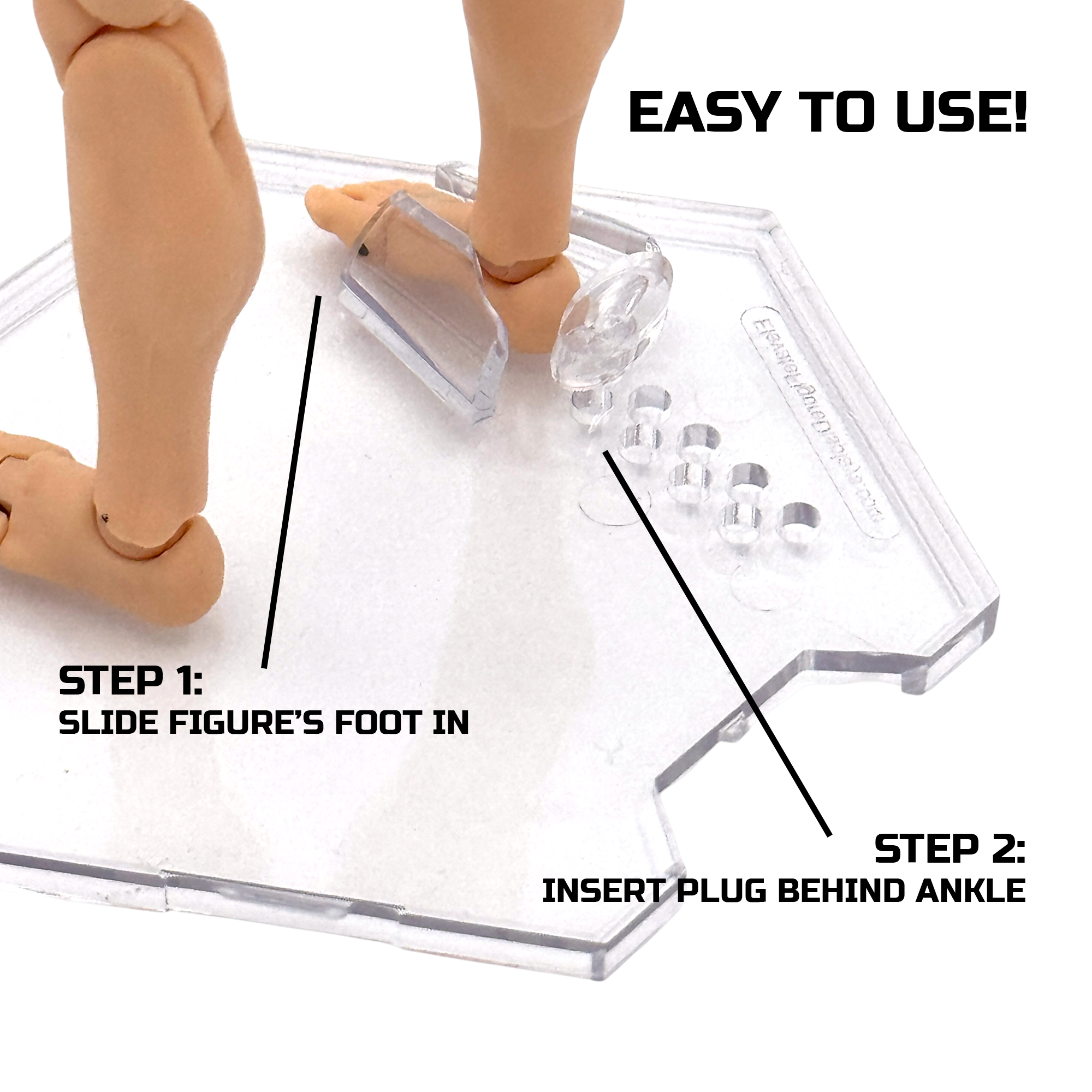 Luna Series: Peg-Free Footstands (9-Pack) - Clear - 1/12 & 1/10 Scale