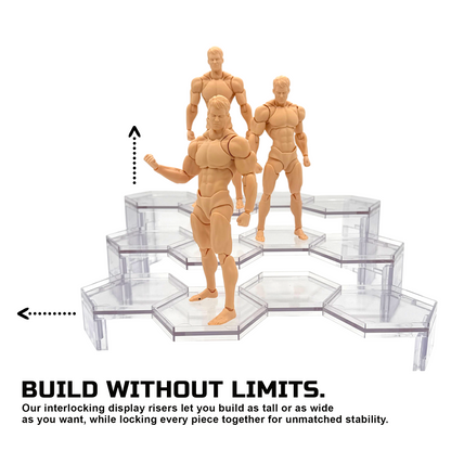 Luna Series: Tiered Riser - Multi-Pack - Clear - Action Figure Display Stand