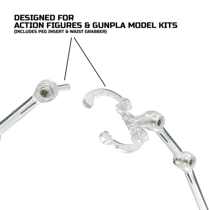 Luna Series: Poseable Flight Stands - Screwdriver Included - Designed For Figures 4in-7in - Articulated Stands