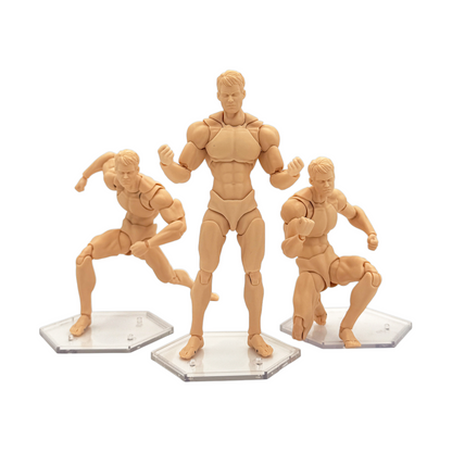 Luna Series: Multi-Sized Peg Footstands - Clear - Designed for Figures 4in-7in