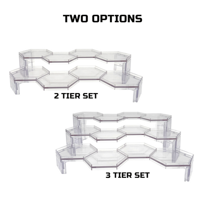 Luna Series: Tiered Riser - Multi-Pack - Clear - Action Figure Display Stand