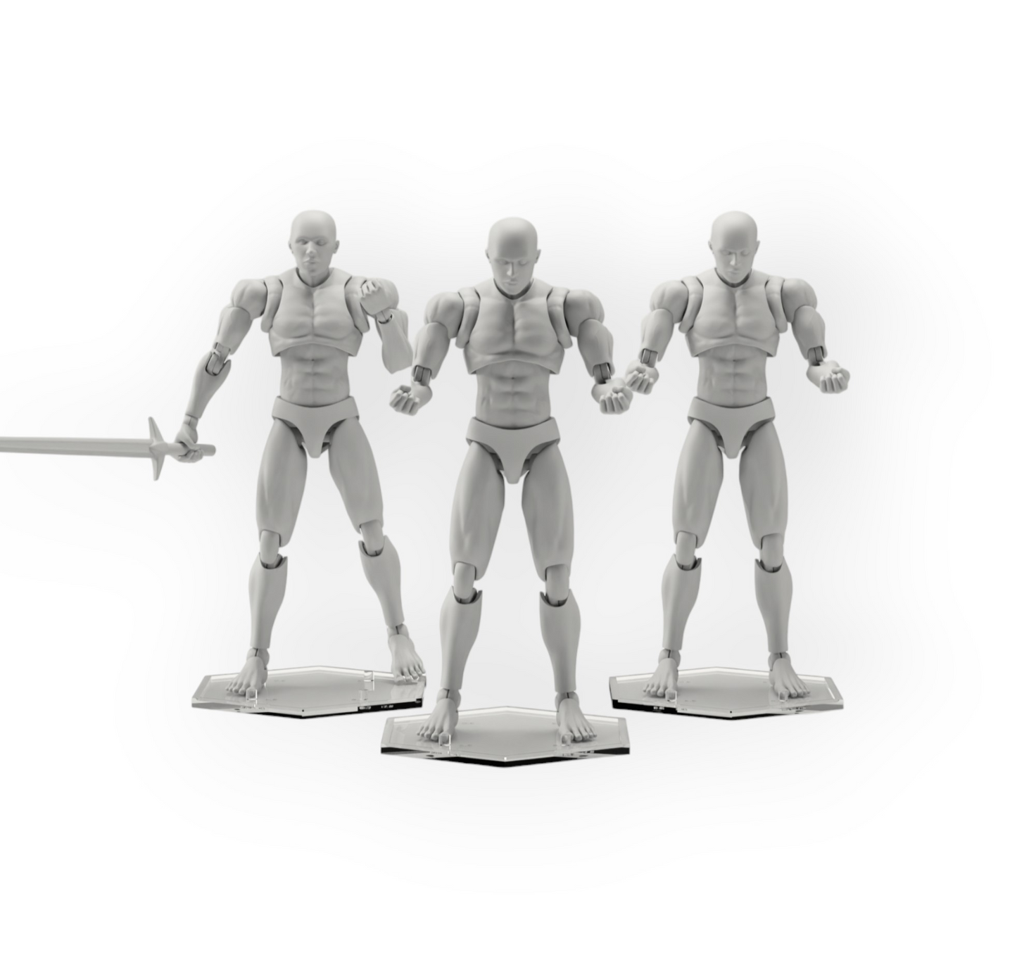 Luna Series: Traditional Peg Footstands - (9 Pack) - Clear - 1/12 Scale