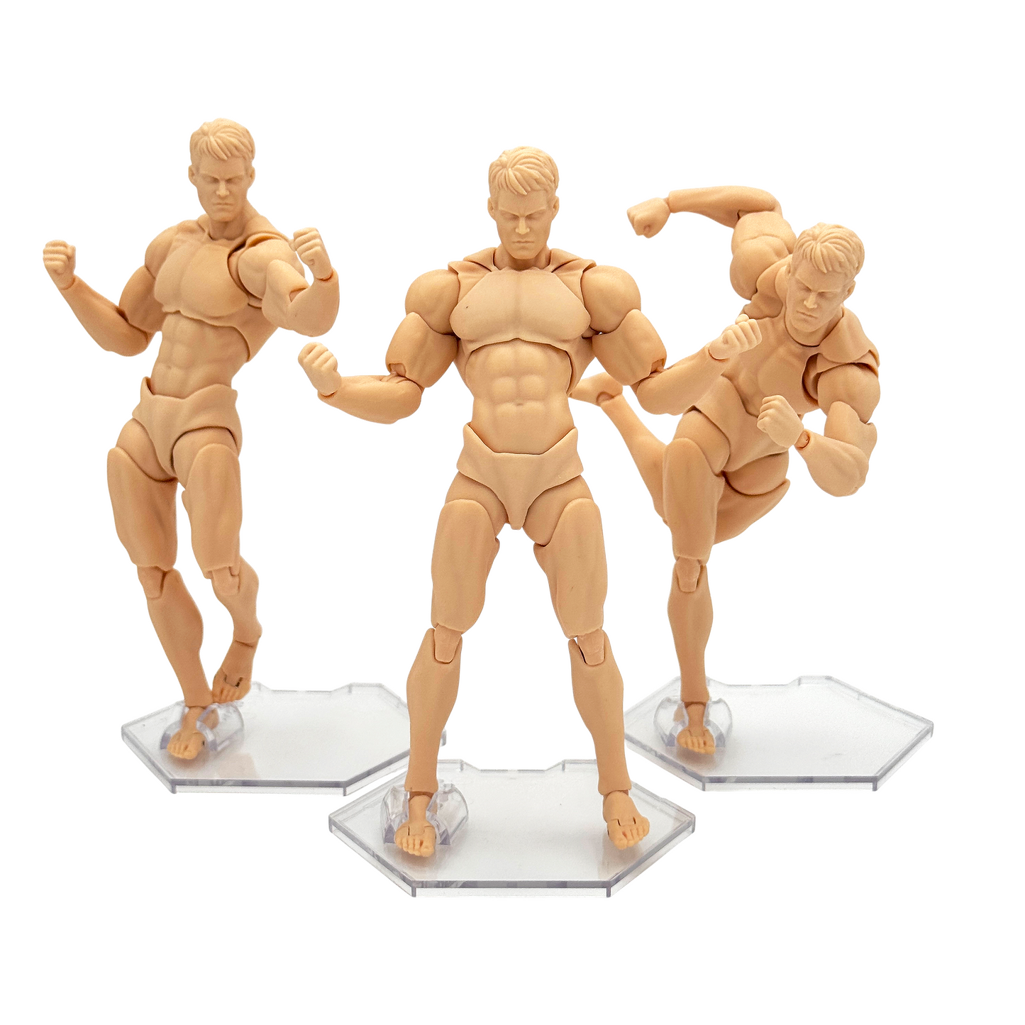 Luna Series: Peg-Free Footstands - Clear - Designed for Figures 4in-7in