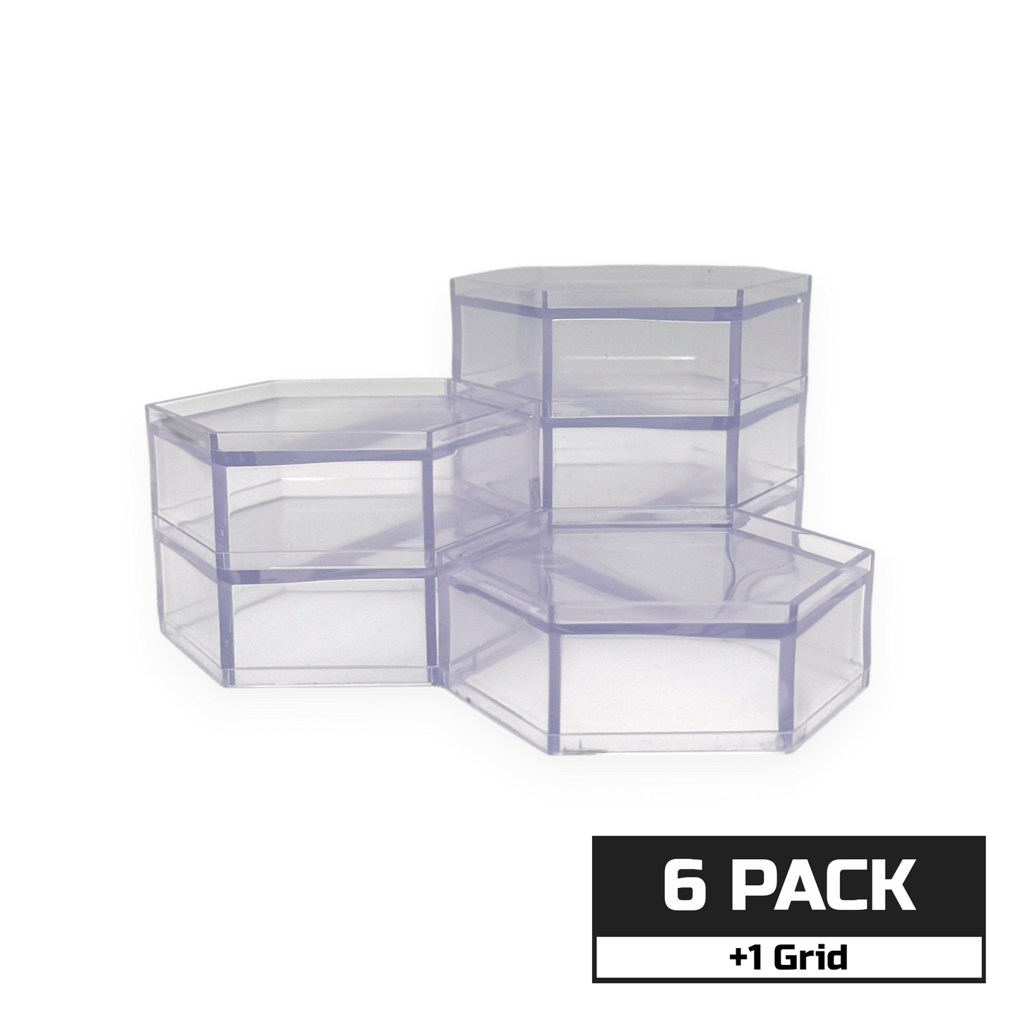 Luna Series: Hexagon Risers - 6 Pack - Grid Included - 1/12 Scale