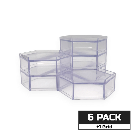(PRE-ORDER) Luna Series: Hexagon Risers - 6 Pack - Grid Included - 1/12 Scale