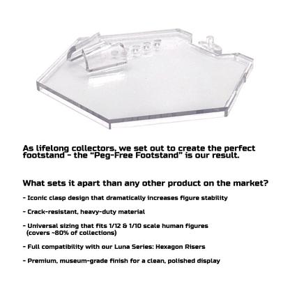 Luna Series: Peg-Free Footstands (9-Pack) - Clear - 1/12 & 1/10 Scale