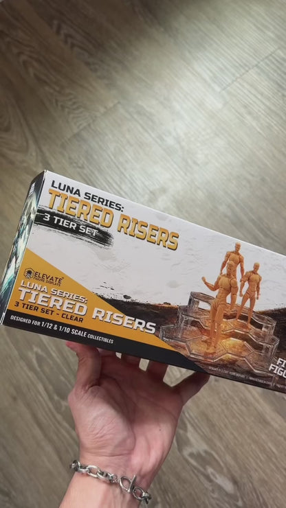 Luna Series: Tiered Riser - Multi-Pack - Clear - Action Figure Display Stand
