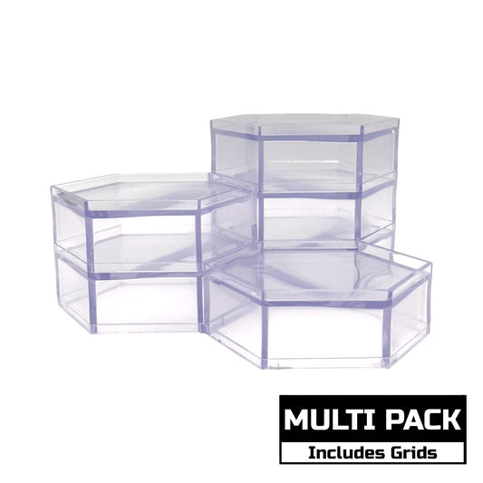 Luna Series: Hexagon Risers - Multi Pack - Grid Included - Designed for Figures 4in-7in